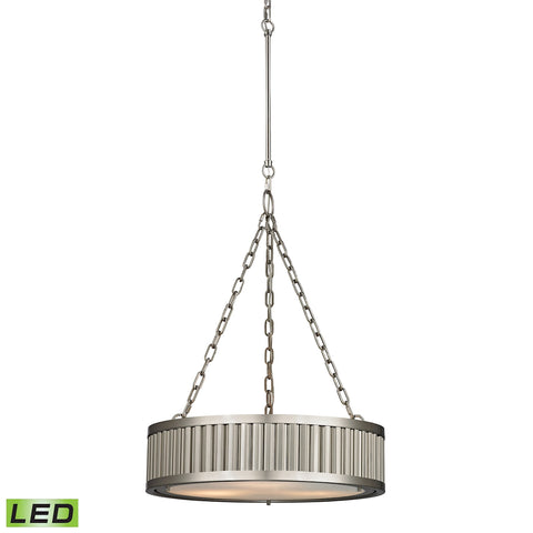 Linden Manor 3 Light LED Pendant In Brushed Nickel