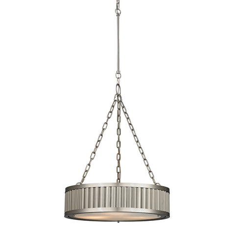 Linden Manor 3 Light Pendant In Brushed Nickel