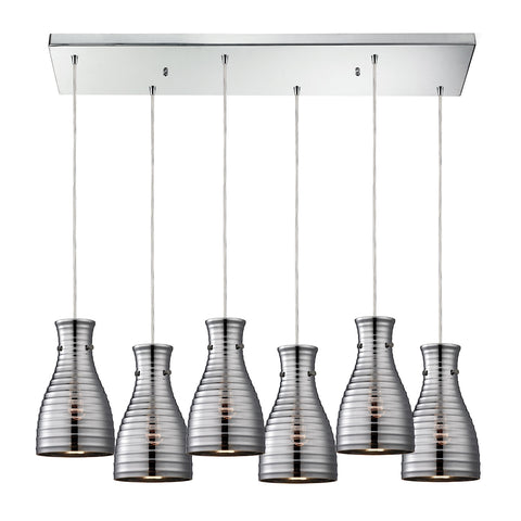 Strata 6 Light Pendant In Polished Chrome