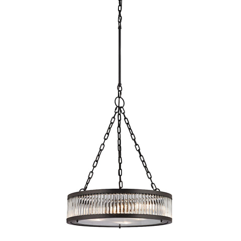 Linden Manor 3 Light Pendant In Crystal And Oil Rubbed Bronze