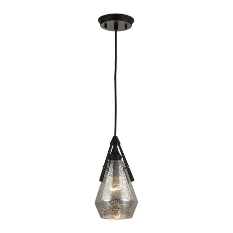 Duncan 1 Light Pendant In Oil Rubbed Bronze And Antique Mercury Glass