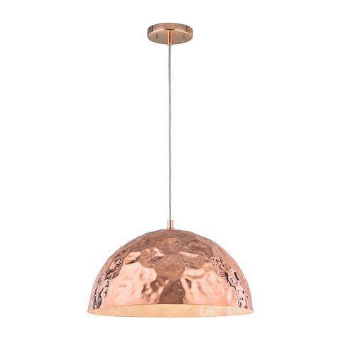 Hammersmith 1 Light Pendant In Hammered Polished Copper