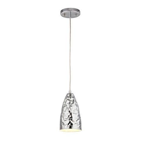 Hammersmith 1 Light Pendant In Hammered Polished Chrome