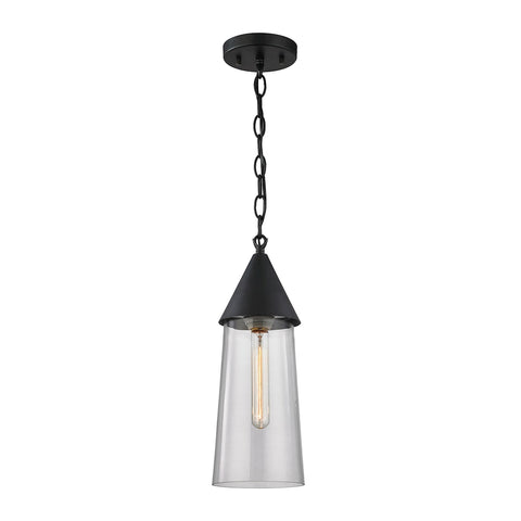 Bergen 1 Light Pendant In Oil Rubbed Bronze And Clear Glass