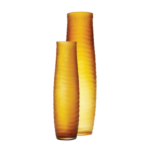 Umber Matte Cut Vases - Set of 2