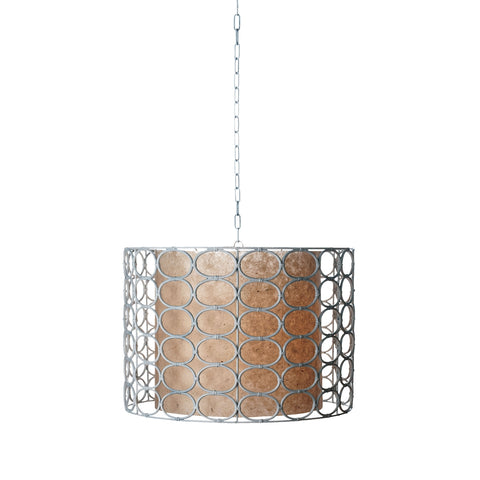 White Drum Oval Ring Lamp