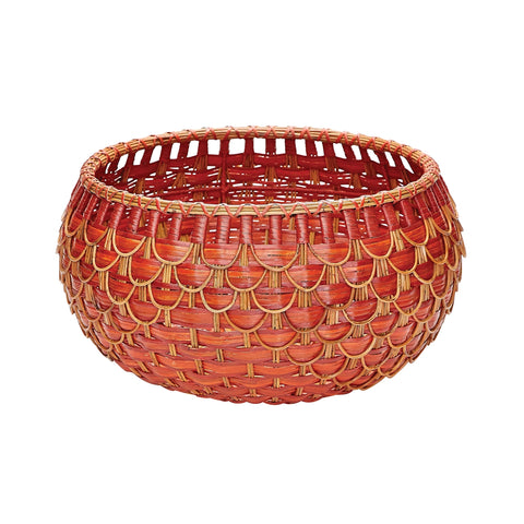 Medium Fish Scale Basket In Red And Orange