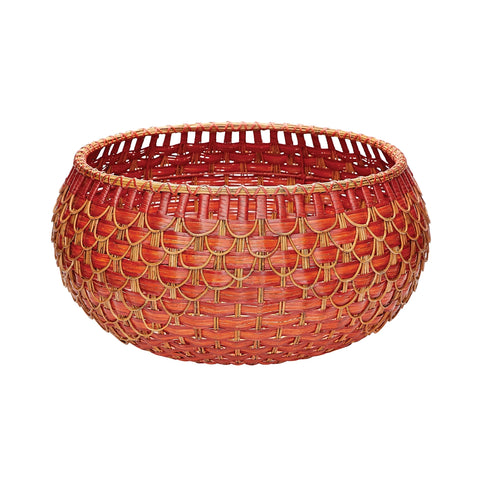 Large Fish Scale Basket In Red And Orange