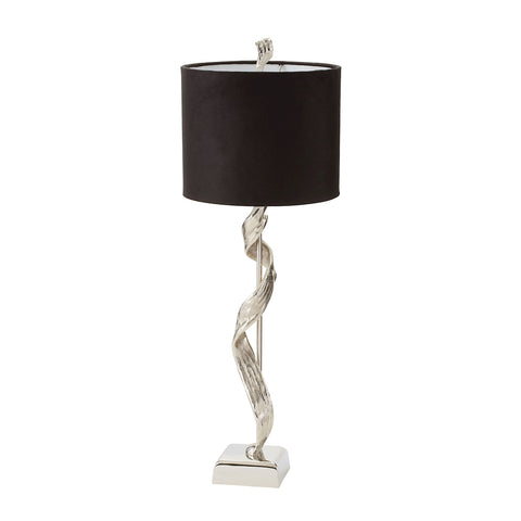 Twisted Bark Table Lamp in Nickel