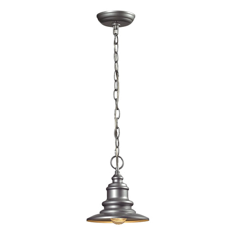 Marina 1 Light Outdoor Pendant In Matte Silver