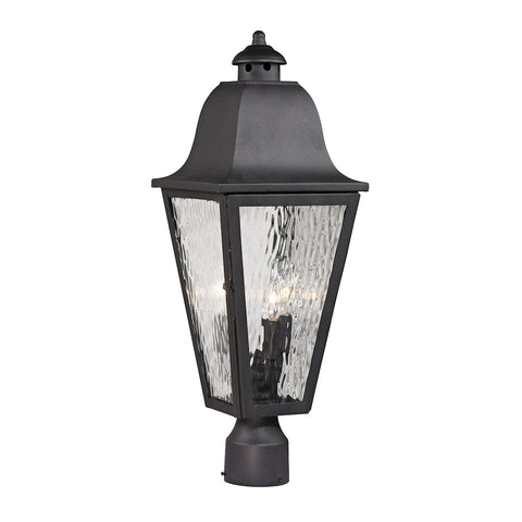 Forged Brookridge 3 Light Outdoor Post Lamp In Charcoal