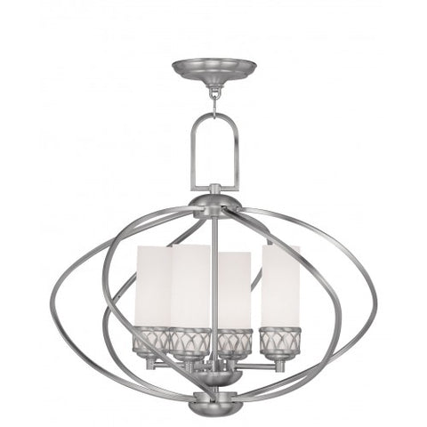 Livex Lighting Westfield 4 Light Brushed Nickel Chandelier