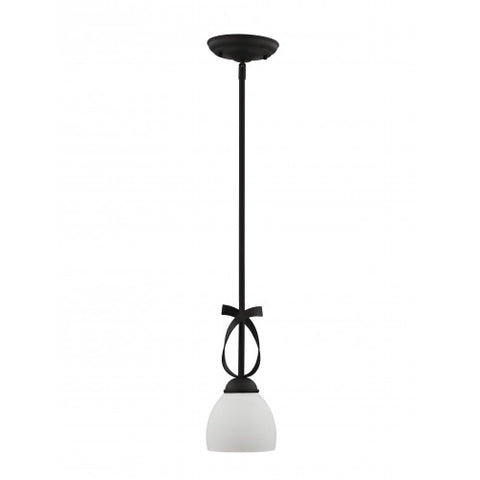 Livex Lighting Brookside 1 Light Black Mini Pendant