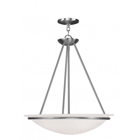 Livex Lighting Newburgh 3 Light Brushed Nickel Pendant