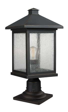 Z-Lite Portland 1 Light Outdoor Pier Mount Light 531PHBR-533PM-ORB