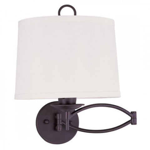 Livex Lighting Swing Arm Wall Lamp 1 Light Bronze Swing Arm Wall Lamp
