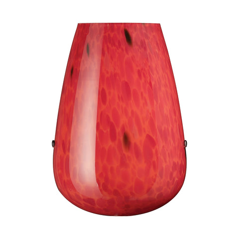 Lacrima 1 Light Wall Sconce In Satin Nickel And Fire Red Glass