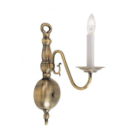 Livex Lighting Williamsburgh 1 Light Antique Brass Wall Sconce