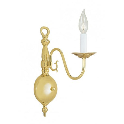 Livex Lighting Williamsburgh 1 Light Polished Brass Wall Sconce