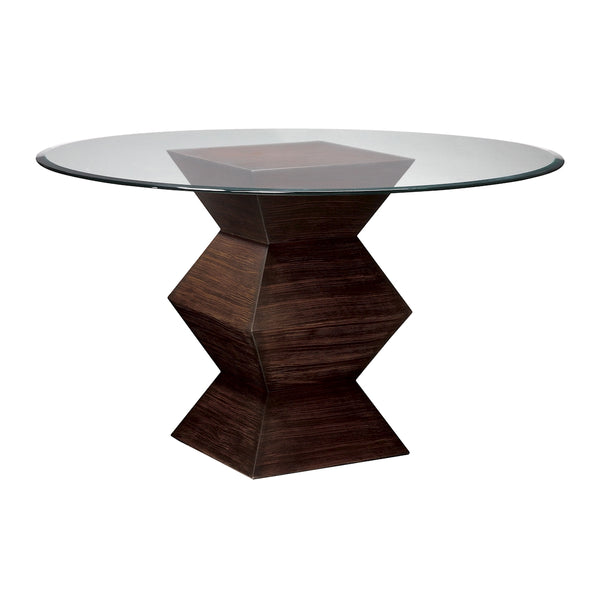 Hohner 54-Inch Round Table Set In Striped Zebrano Wood