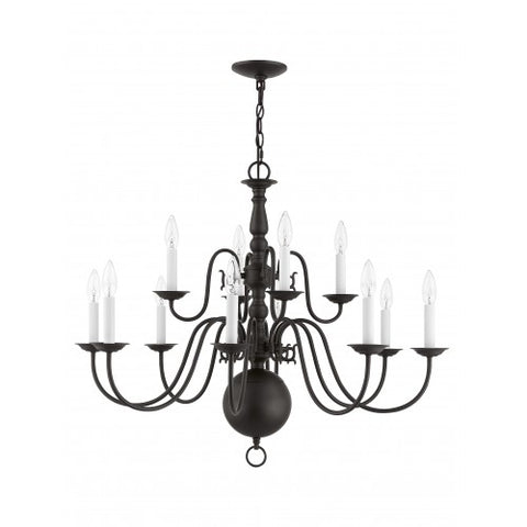 Livex Lighting Williamsburgh 12 Light Bronze Chandelier