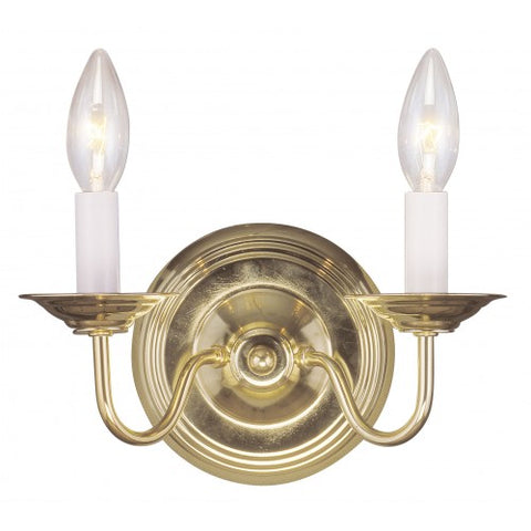 Livex Lighting Williamsburgh 2 Light Polished Brass Wall Sconce