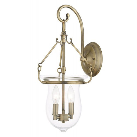 Livex Lighting Canterbury 2 Light Antique Brass Wall Sconce