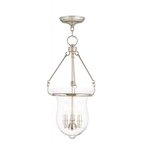 Livex Lighting Canterbury 3 Light Polished Nickel Pendant