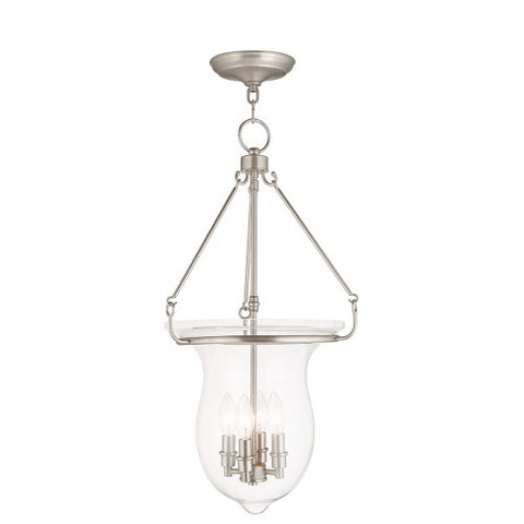 Livex Lighting Canterbury 4 Light Brushed Nickel Pendant