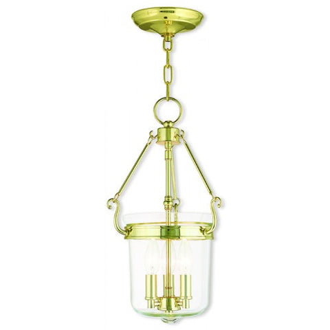 Livex Lighting Rockford 3 Light Polished Brass Pendant