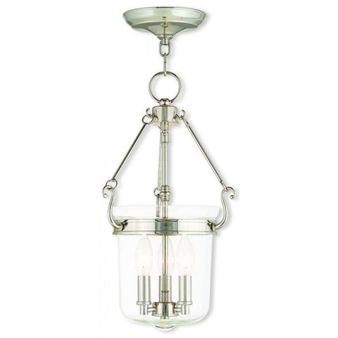 Livex Lighting Rockford 3 Light Polished Nickel Pendant
