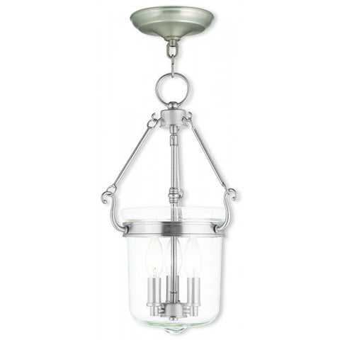 Livex Lighting Rockford 3 Light Brushed Nickel Pendant