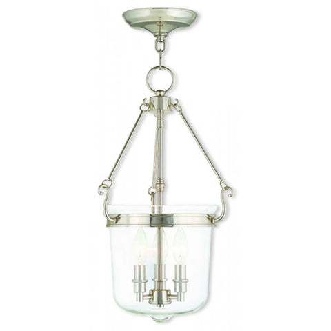 Livex Lighting Rockford 3 Light Polished Nickel Pendant