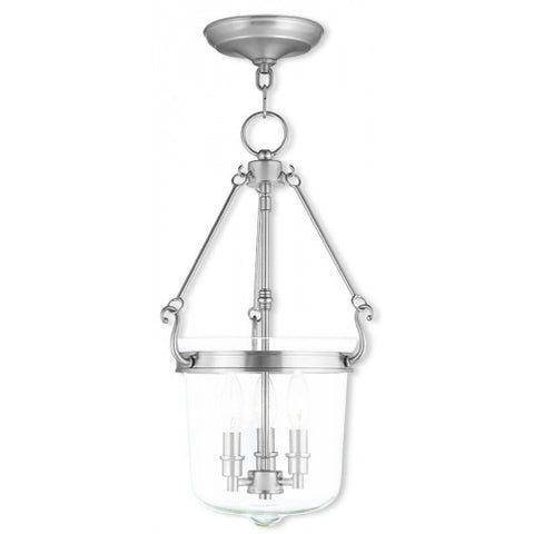 Livex Lighting Rockford 3 Light Brushed Nickel Pendant