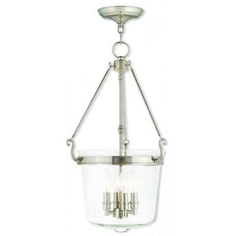 Livex Lighting Rockford 4 Light Polished Nickel Pendant