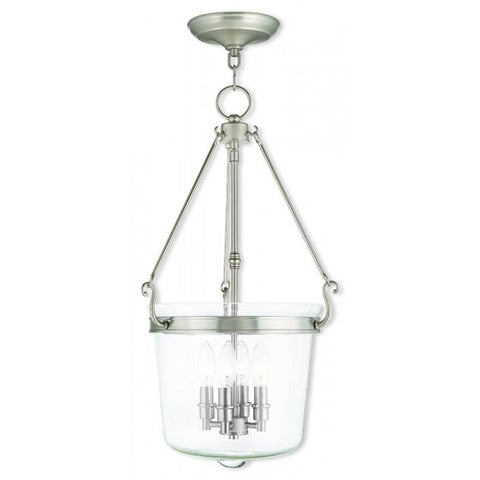 Livex Lighting Rockford 4 Light Brushed Nickel Pendant