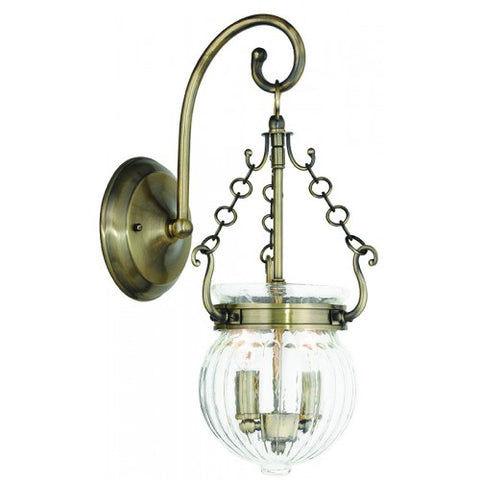 Livex Lighting Everett 2 Light Antique Brass Wall Sconce