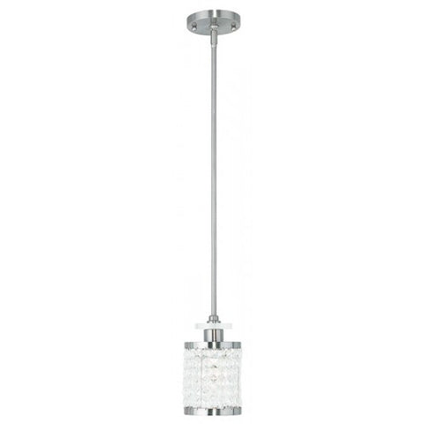 Livex Lighting Grammercy 1 Light Brushed Nickel Mini Pendant