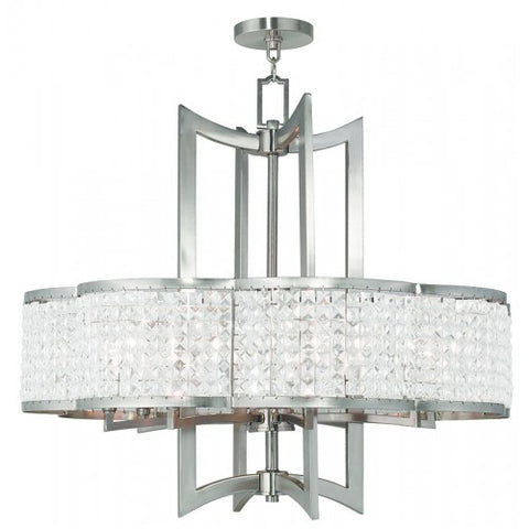 Livex Lighting Grammercy 8 Light Brushed Nickel Chandelier