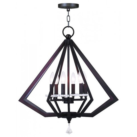 Livex Lighting Diamond 6 Light Bronze Chandelier