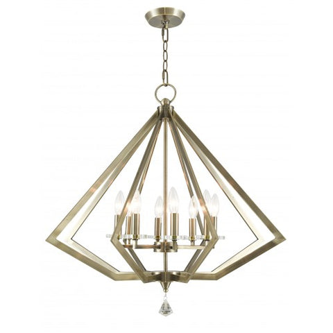 Livex Lighting Diamond 8 Light Antique Brass Chandelier