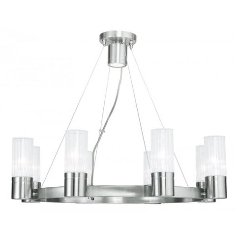 Livex Lighting Midtown  8 Light Brushed Nickel Chandelier