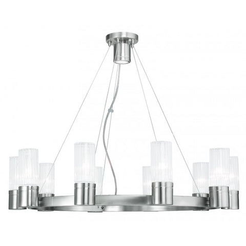 Livex Lighting Midtown  10 Light Brushed Nickel Chandelier