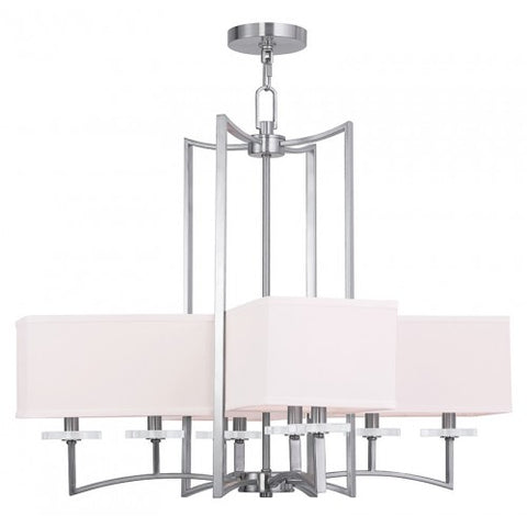 Livex Lighting Woodland Park  8 Light Brushed Nickel Chandelier