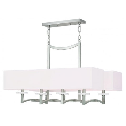 Livex Lighting Woodland Park  8 Light Brushed Nickel Chandelier