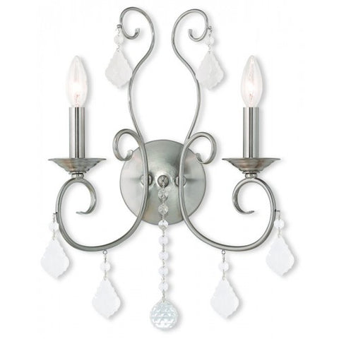 Livex Lighting Donatella 2 Light Brushed Nickel Wall Sconce