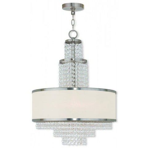 Livex Lighting Prescott 5 Light Brushed Nickel Chandelier