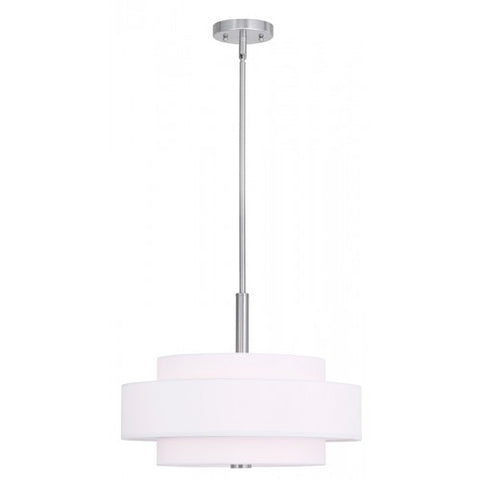 Livex Lighting Meridian  4 Light Brushed Nickel Pendant