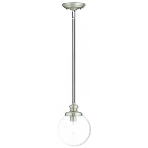 Livex Lighting Sheffield 1 Light Brushed Nickel Mini Pendant
