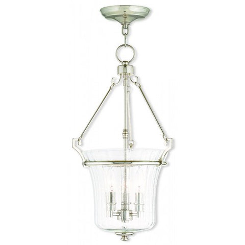 Livex Lighting Cortland 3 Light Polished Nickel Pendant